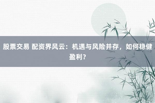 股票交易 配资界风云：机遇与风险并存，如何稳健盈利？