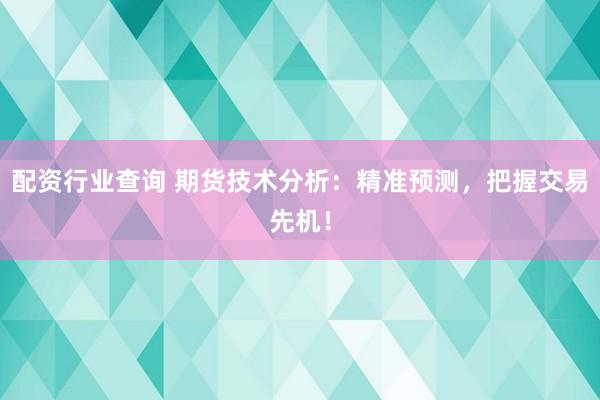 配资行业查询 期货技术分析：精准预测，把握交易先机！