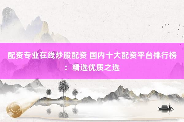 配资专业在线炒股配资 国内十大配资平台排行榜：精选优质之选