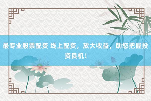 最专业股票配资 线上配资，放大收益，助您把握投资良机！