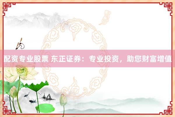 配资专业股票 东正证券：专业投资，助您财富增值