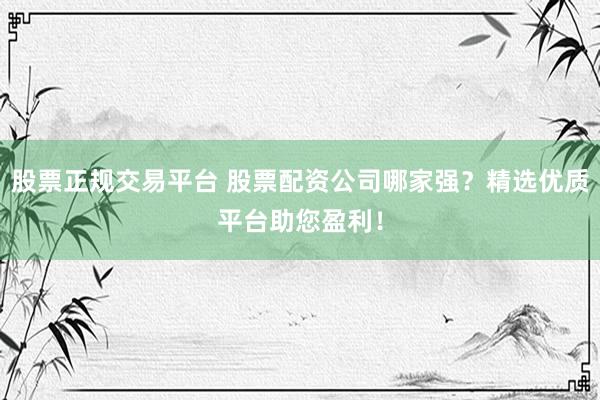 股票正规交易平台 股票配资公司哪家强？精选优质平台助您盈利！