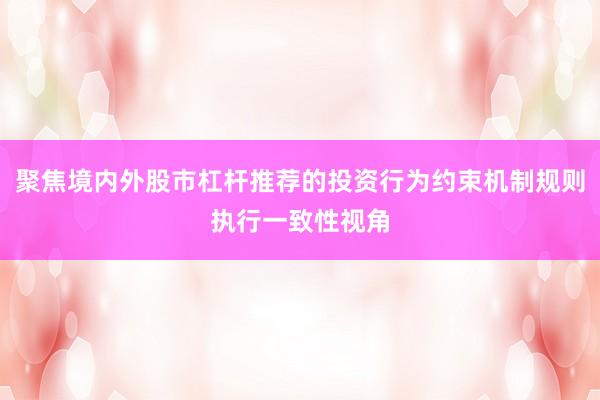 聚焦境内外股市杠杆推荐的投资行为约束机制规则执行一致性视角