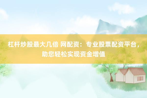 杠杆炒股最大几倍 网配资：专业股票配资平台，助您轻松实现资金增值