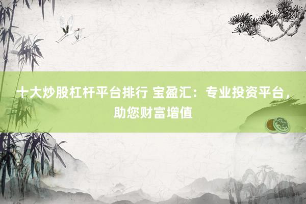 十大炒股杠杆平台排行 宝盈汇：专业投资平台，助您财富增值